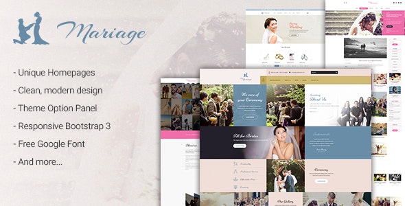 Mariage - Wedding WordPress Theme