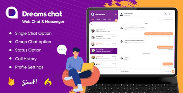 DreamsChat Web - Chat, Audio, Video Web APP with Admin Panel (WhatsApp Clone)