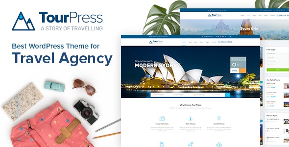 TourPress (v1.2.2) Travel Booking WordPress Theme