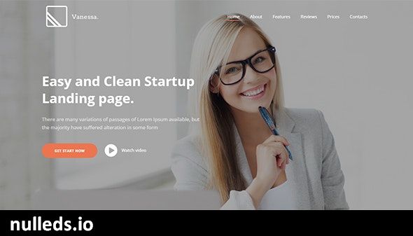 Vanessa -  Easy Startup Landing Page WP Theme