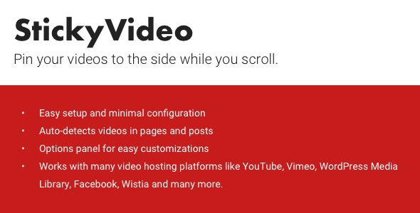 StickyVideo for WordPress