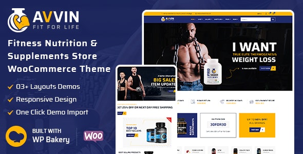 v1.4 Avvin - Fitness Nutrition and Supplements Store WooCommerce Theme