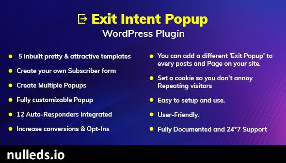 Exit Intent Popup WordPress Plugin