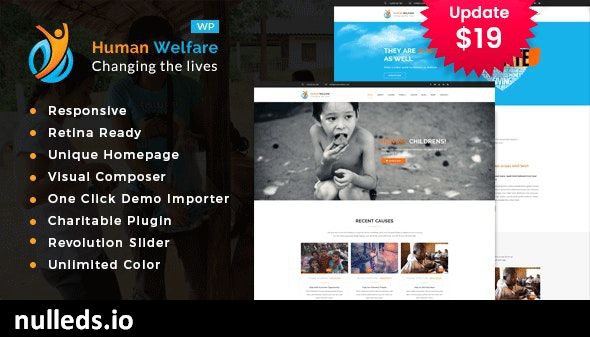 Human Welfare - Charity/Fundraising WordPress Theme