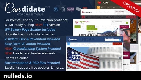 Candidate - Political/Nonprofit/Church WordPress Theme