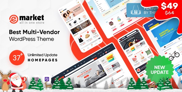 eMarket - All-in-One Multi Vendor MarketPlace Elementor WordPress Theme (37 Indexes, Mobile Layouts)