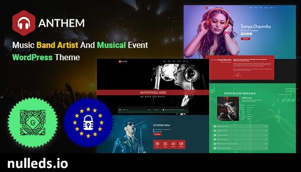 Anthem - Music Band Artist & Musical Event WordPress Theme