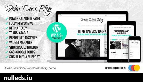 John Doe - Clean Wordpress Blog Theme