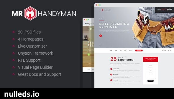 Handyman - House Repair & Renovation WordPress Theme