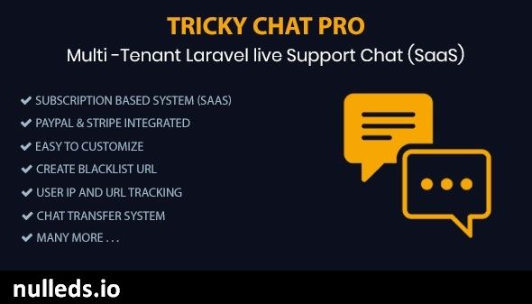 Tricky Chat Pro - Multi Tenant Live Support Chat (SaaS)