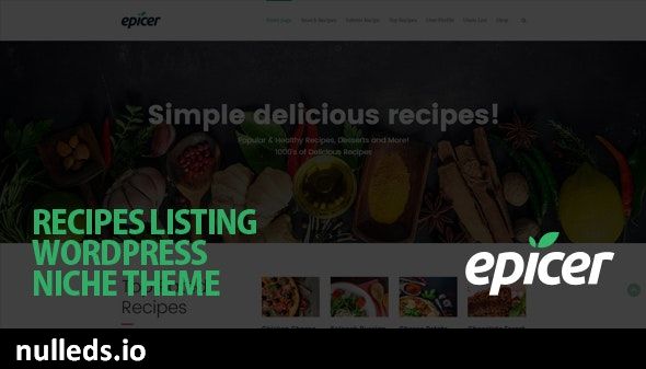 Epicer - Recipe Listing WordPress Theme