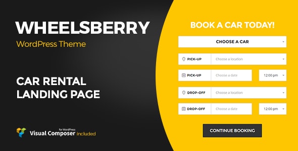 Wheelsberry – Car Rental WordPress Theme / Landing Page