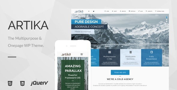 Artika - Multipurpose & Onepage WP Theme