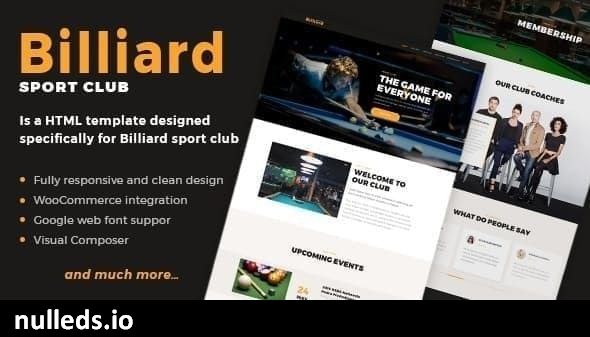 Billiard - Creative Sporting  WordPress Theme