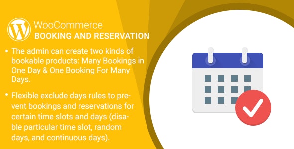 Booking And Reservation Plugin for WooCommerce