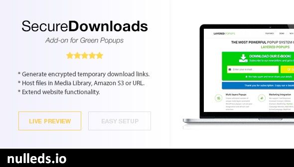Secure Downloads - Green Popups Add-On