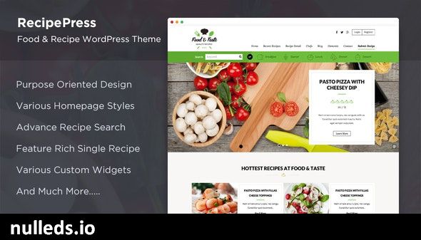 RecipePress - Food & Cooking WordPress Theme