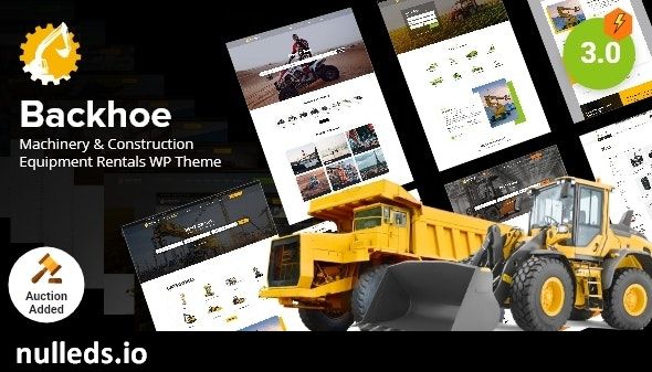 Backhoe - Construction Equipment Rentals WordPress Theme