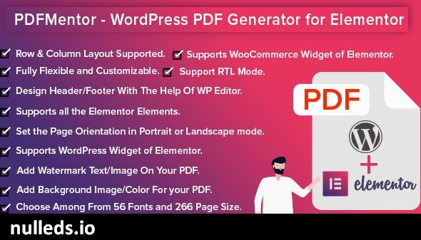 PDFMentor Pro - WordPress PDF Generator for Elementor