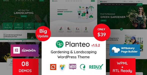 Planteo - Gardening and Landscaping WordPress Theme