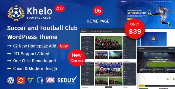 v8.4 Khelo - Soccer & Sports WordPress Theme