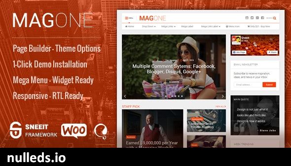 MagOne -­ Responsive Magazine & News WordPress Theme