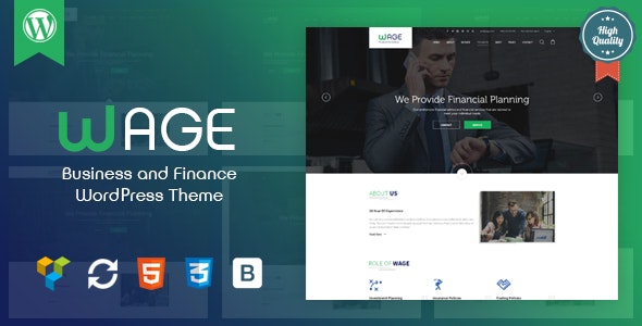 Wage - Business and Finance WordPress Theme