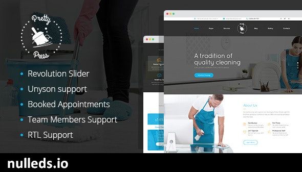 PrettyPress - House Cleaning Service WordPress Theme