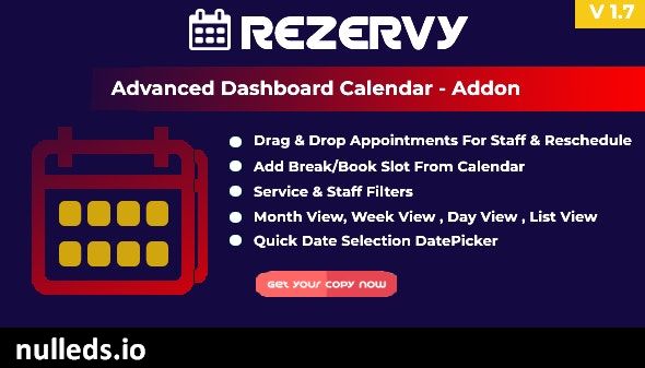 Rezervy - Drag & Drop, Month, Week, Day , List View & Filters Appointments Calendar (Add-On)