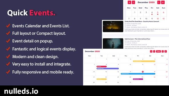 Quick Events For WordPress