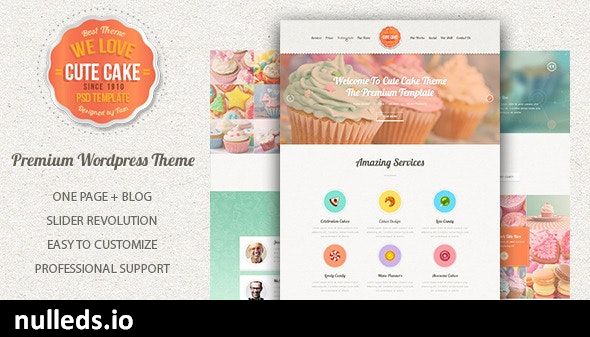 Cute Cake - Responsive One Page Wordpress Theme