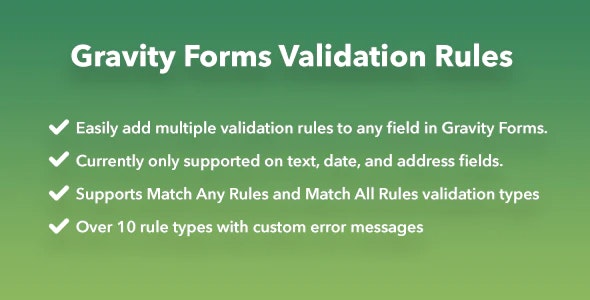 Gravity Forms Validation Rules