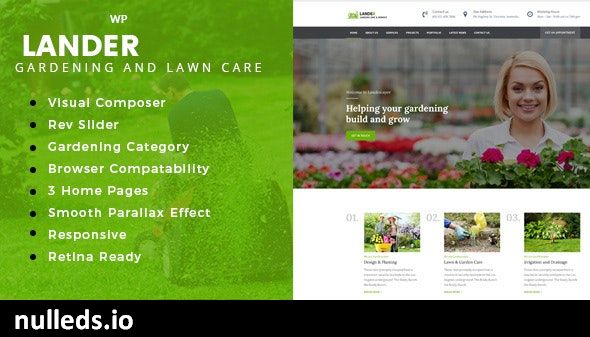 Lander -  Landscaping WordPress Theme