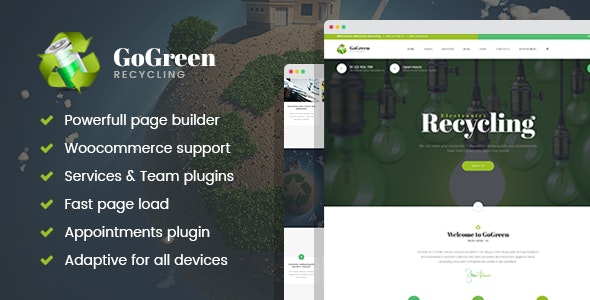 GoGreen - Waste Management and Recycling WordPress theme