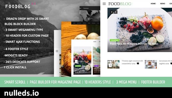 FoodBlog - Personal Blog and Magazine WordPress Theme