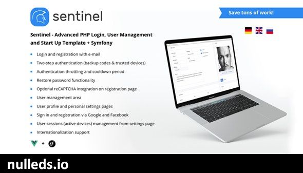 Sentinel - Advanced PHP App Template with Login, Users and Roles + Symfony