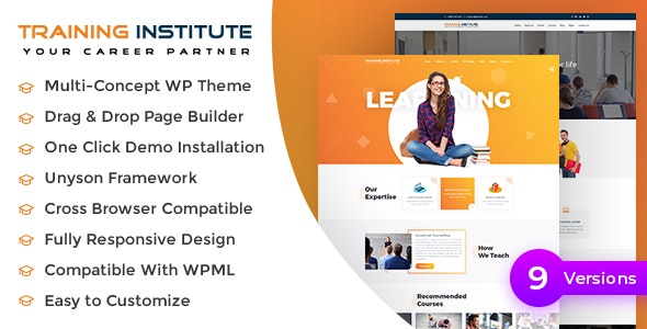 E learning - Education & Training Institute WordPress Theme