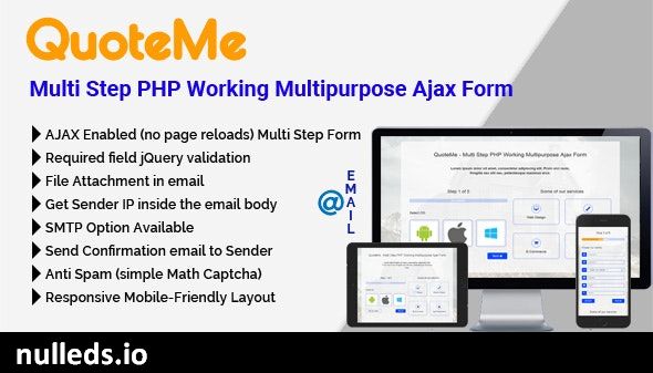 QuoteMe Multi Step PHP Working Multipurpose Ajax Form