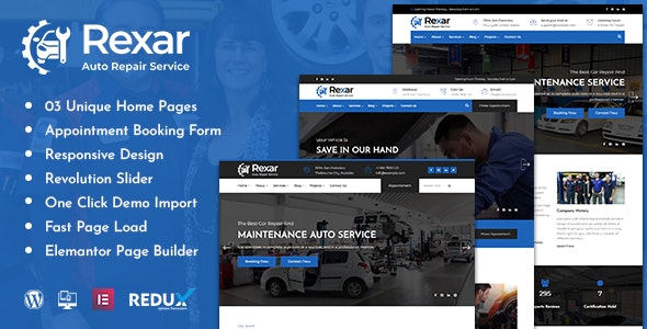 Rexar | Auto Mechanic WordPress Theme