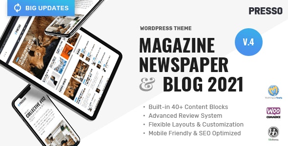 PRESSO - Modern Magazine / Newspaper / Viral Theme