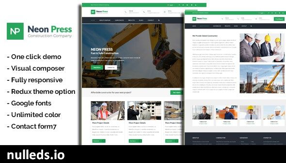 NeonPress - Business Construction WordPress Theme