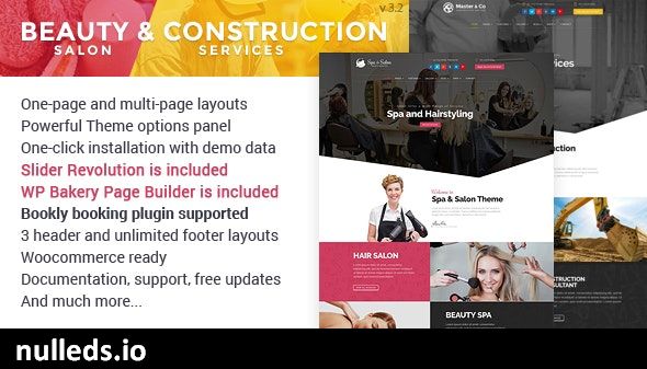 Beauty Salon & Construction Services WordPress Theme