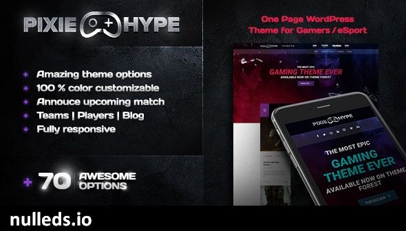 PixieHype | One page WordPress theme for Gamers/eSport