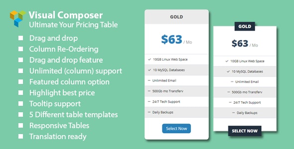 Malkoo Pricing Table Addon For Visual Composer