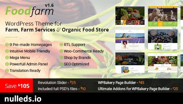 FoodFarm – WordPress Theme for Farm, Farm Services and Organic Food Store