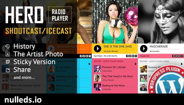 Hero - Shoutcast and Icecast Radio Player With History - WordPress Plugin