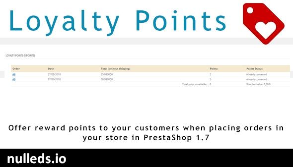 Loyalty Points  for PrestaShop 1.7