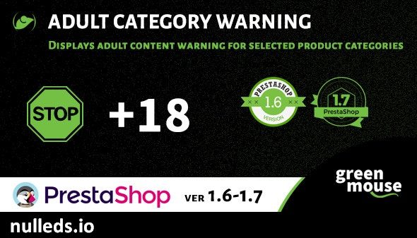 Prestashop Adult Category Warning