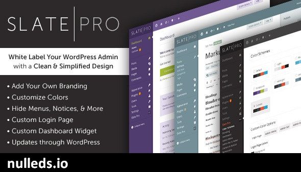 Slate Pro – WordPress Admin Theme and White Label