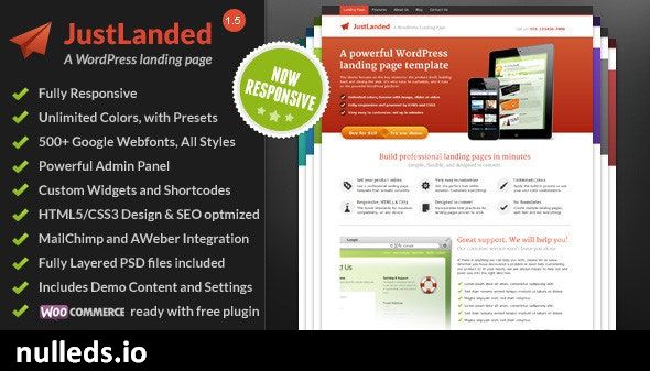 JustLanded - WordPress Landing Page